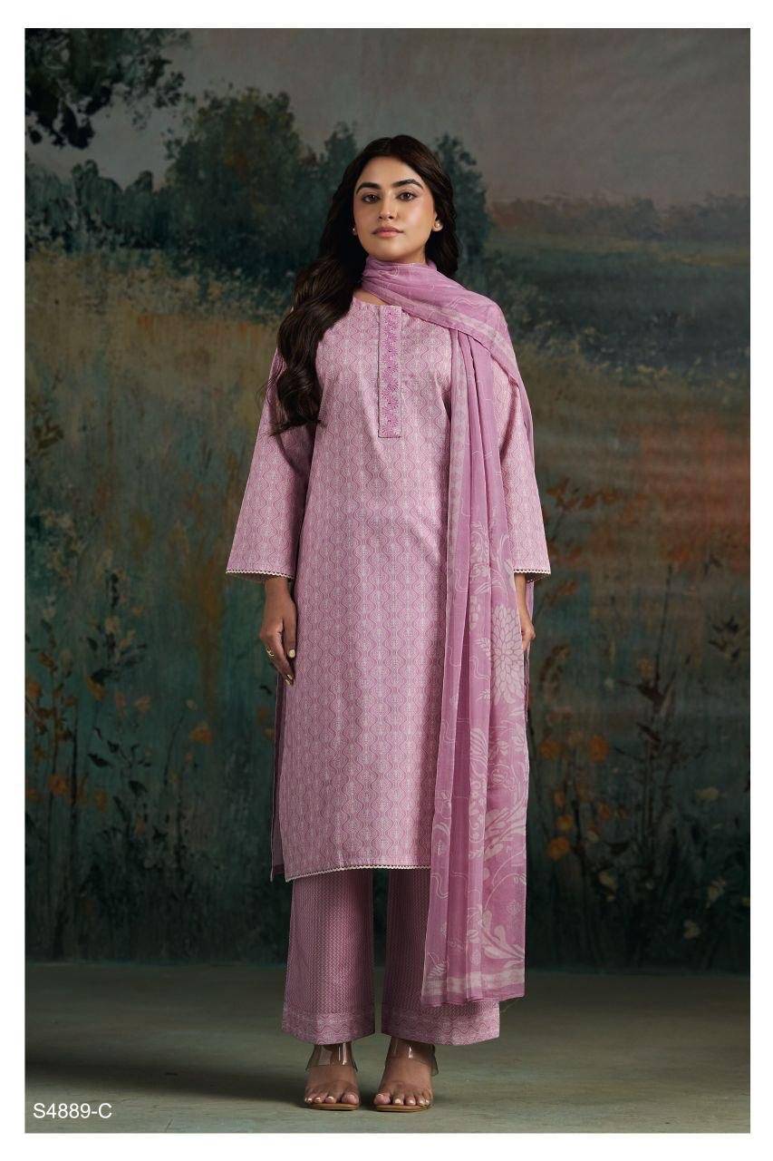 BAANU 4889 By GANGA 4889 A TO 4889 D Beautiful Festive Suits Stylish Colorful Fancy Casual Wear & Ethnic Wear PREMIUM COTTON Dresses At Wholesale Price